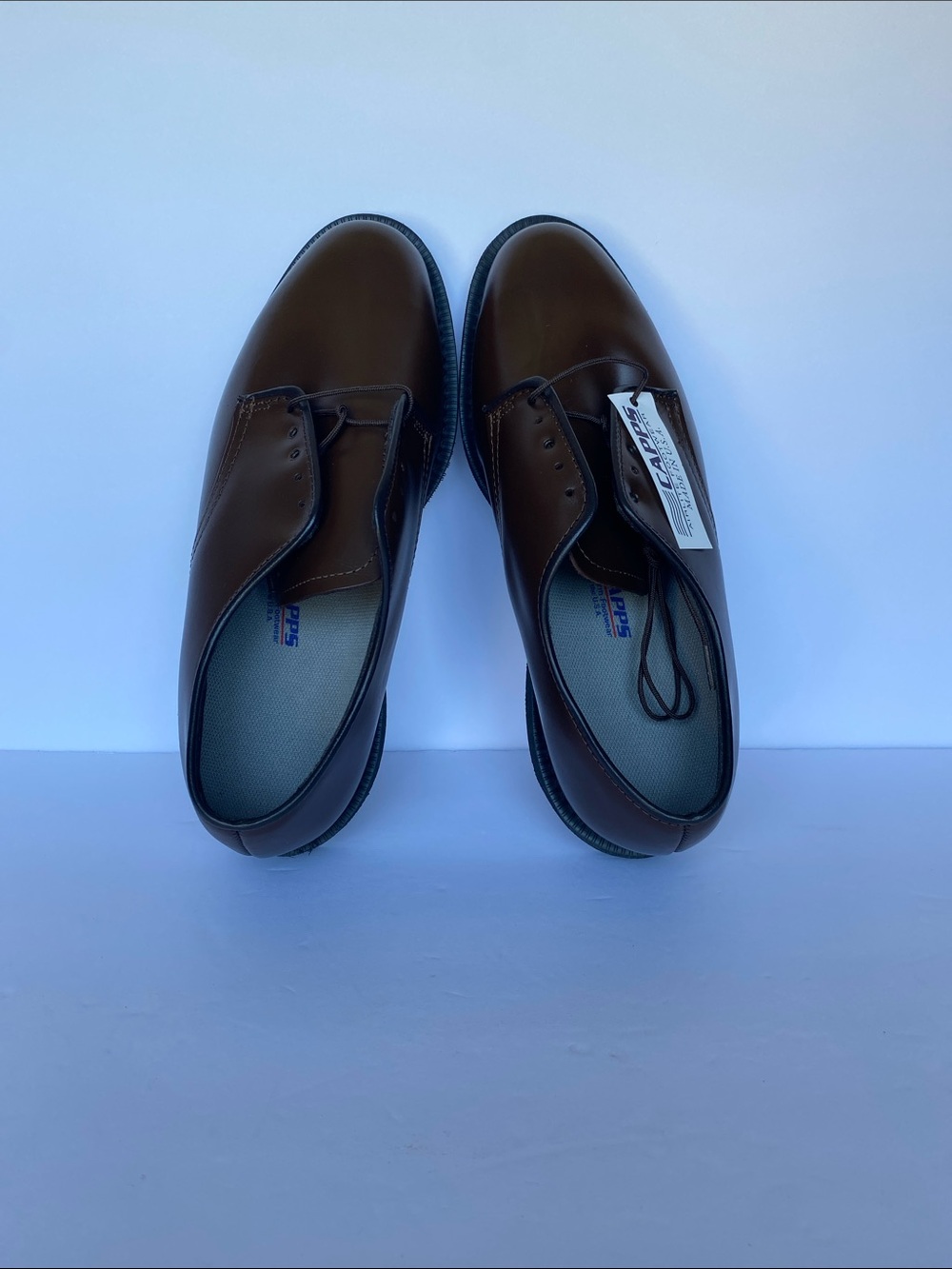 Capps Shoe Company Men’s AGSU Brown Leather Oxfords 9.5 3E - Picture 8 of 9